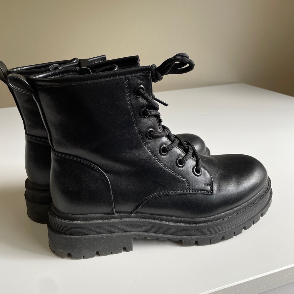 Black Lace Up Combat Boots